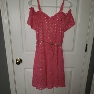 Bnwt Justice off the shoulder girls belted dress
